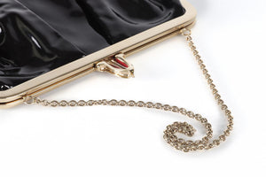 CHRISTIAN LOUBOUTIN BLACK MISS LOUBI PATENT LEATHER CLUTCH