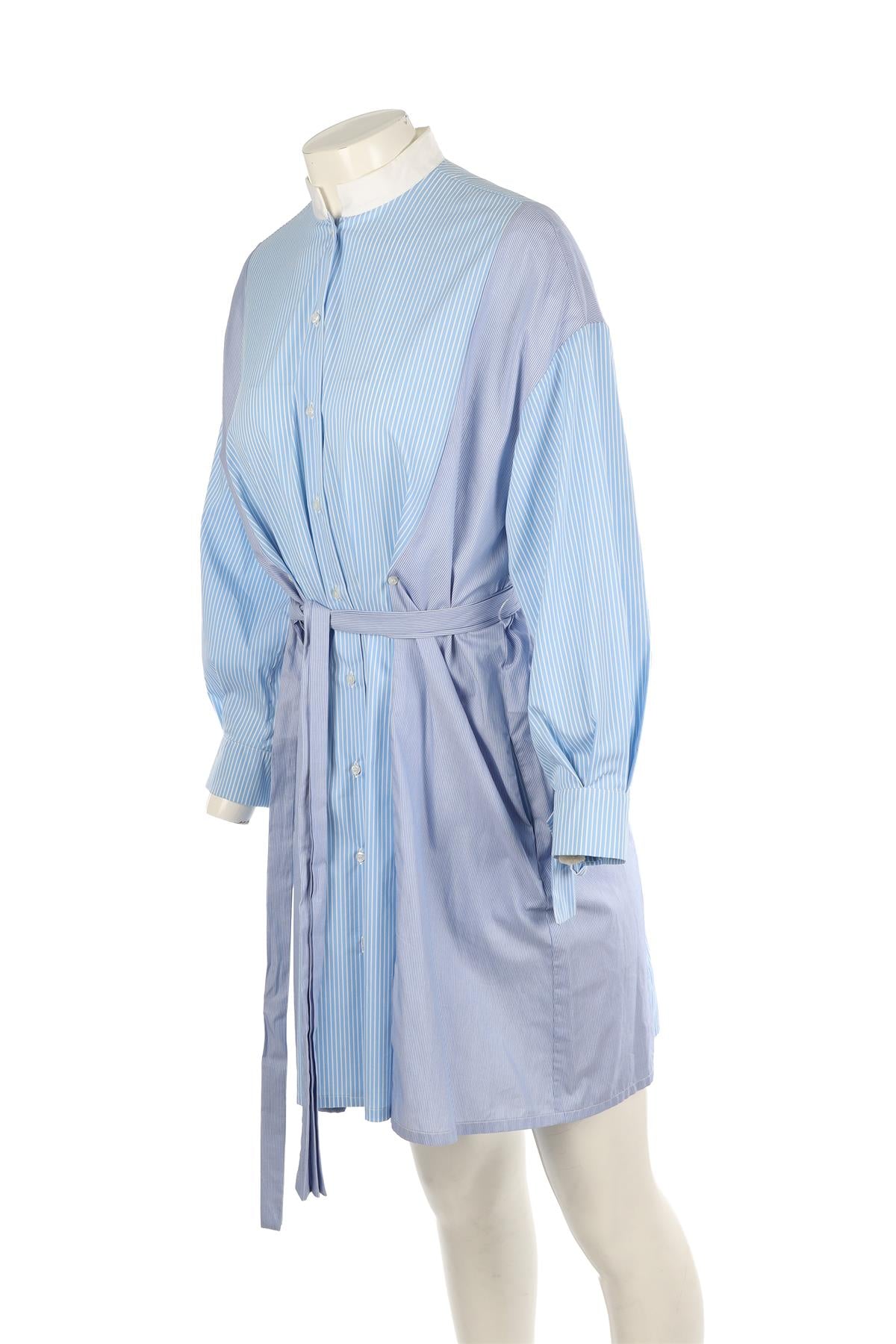 MAJE BLUE COTTON MINI DRESS 1 UK 8