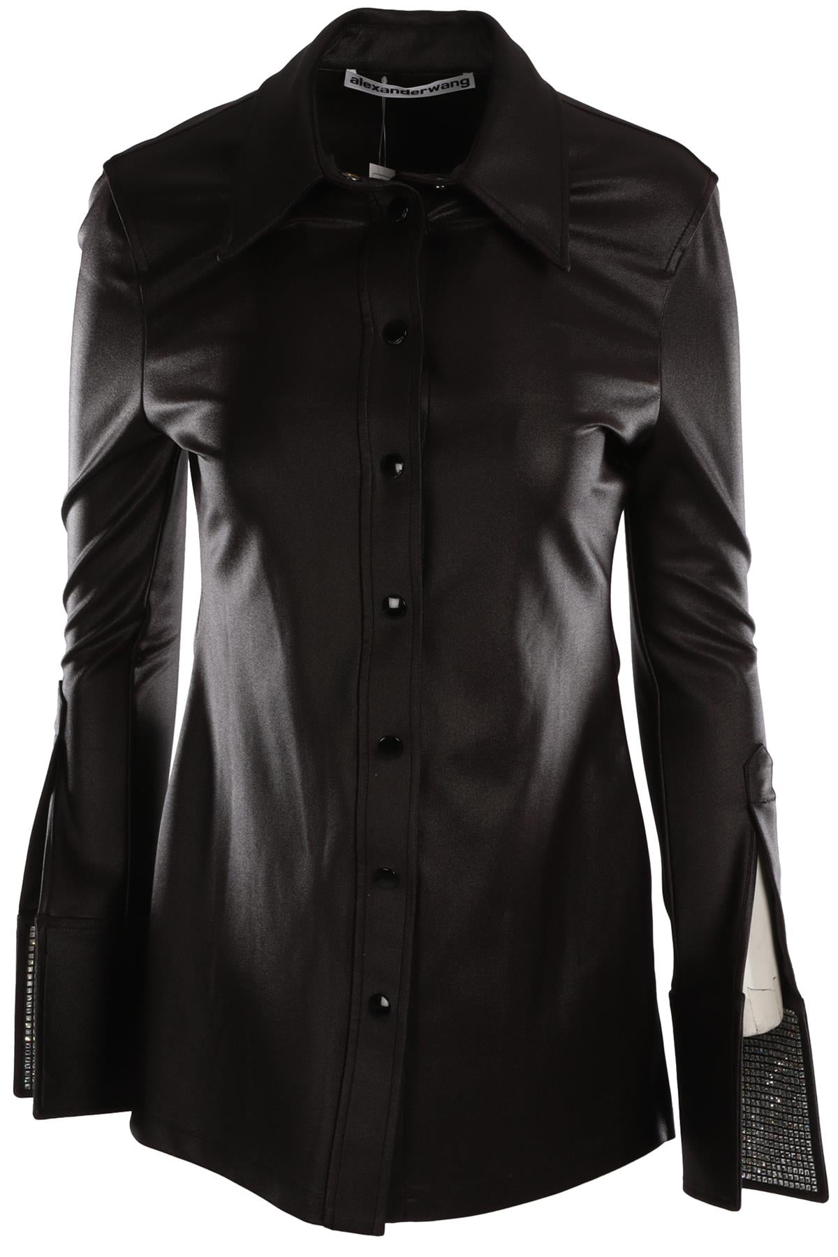 ALEXANDER WANG BLACK JERSEY SHIRT US 6 UK 10