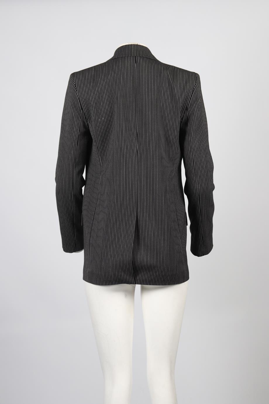 ALEXANDER WANG LEATHER AND WOOL BLEND BLAZER UK 4