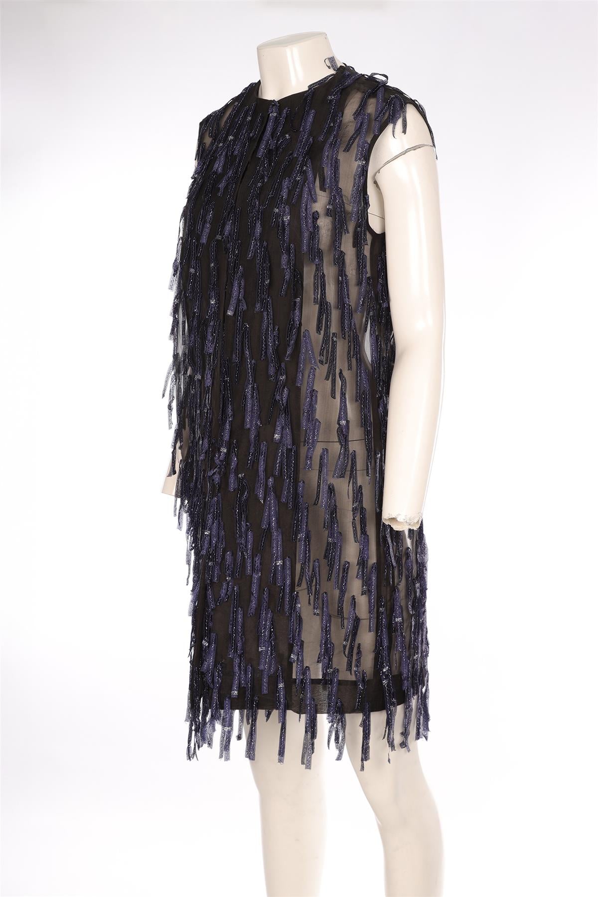 DRIES VAN NOTEN BLACK SILK GILET FR 36 UK 8