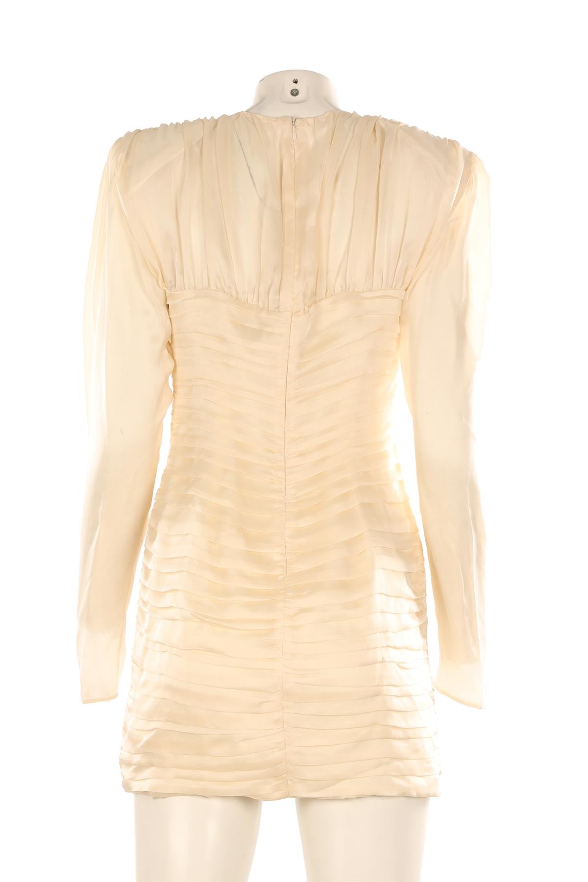 MAGDA BUTRYM CREAM SILK MINI DRESS IT 40 UK 8
