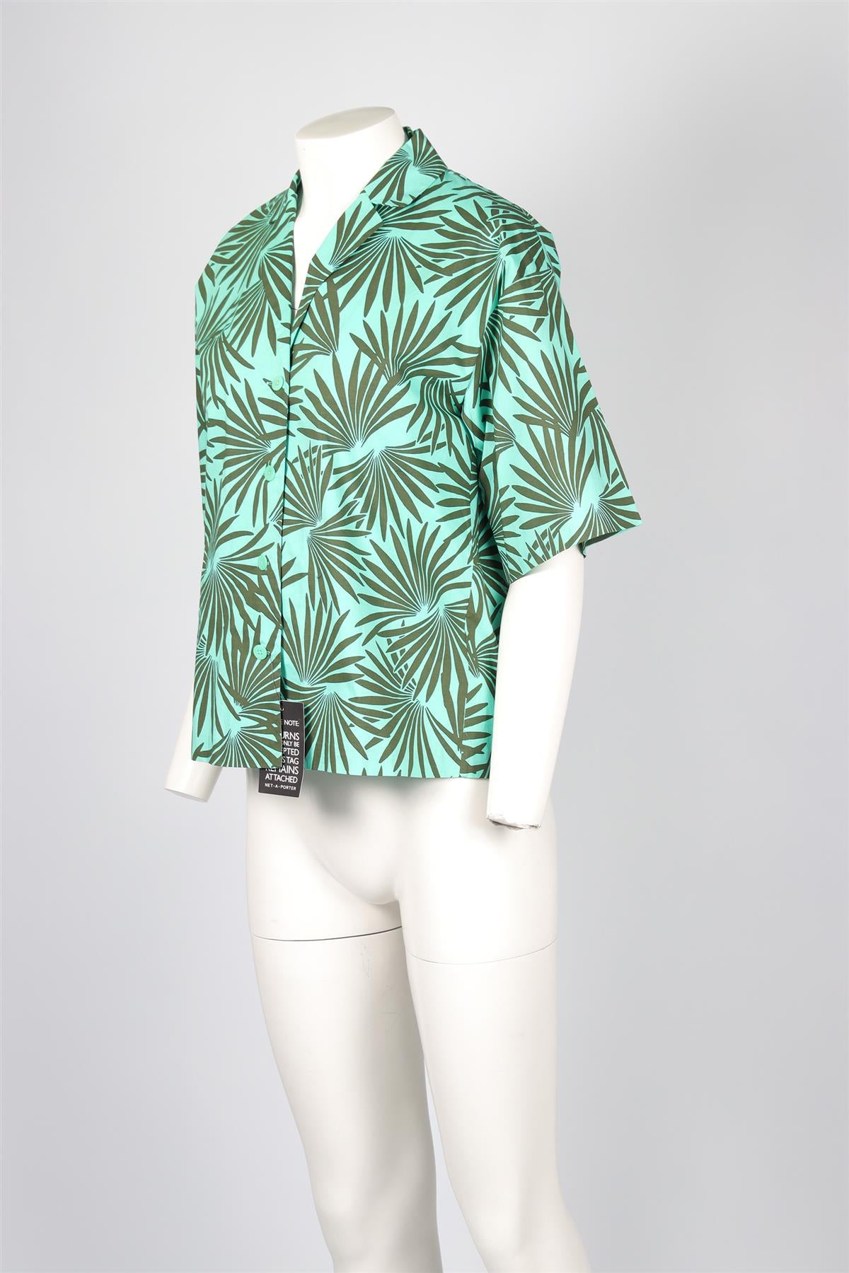DIANE VON FURSTENBERG GREEN COTTON SHIRT XSMALL