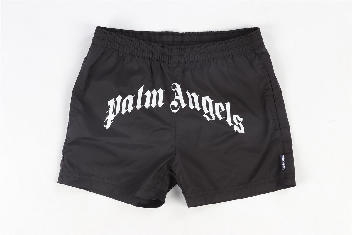 PALM ANGELS BLACK KIDS BOYS SWIM SHORTS 10 YEARS