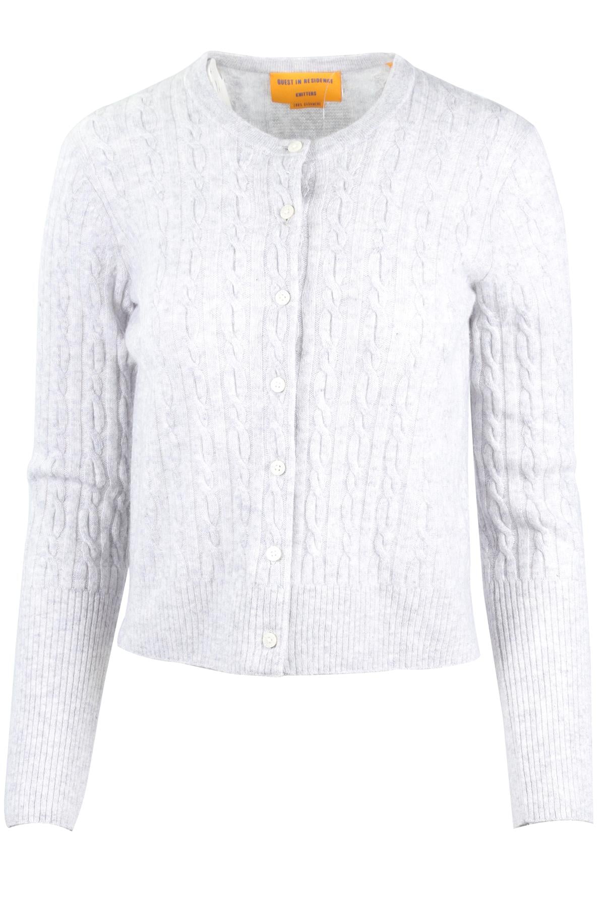 GUEST IN RESIDENCE GREY CASHMERE CARDIGAN SMALL