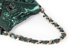 ZAGLIANI GREEN PYTHON SHOULDER BAG