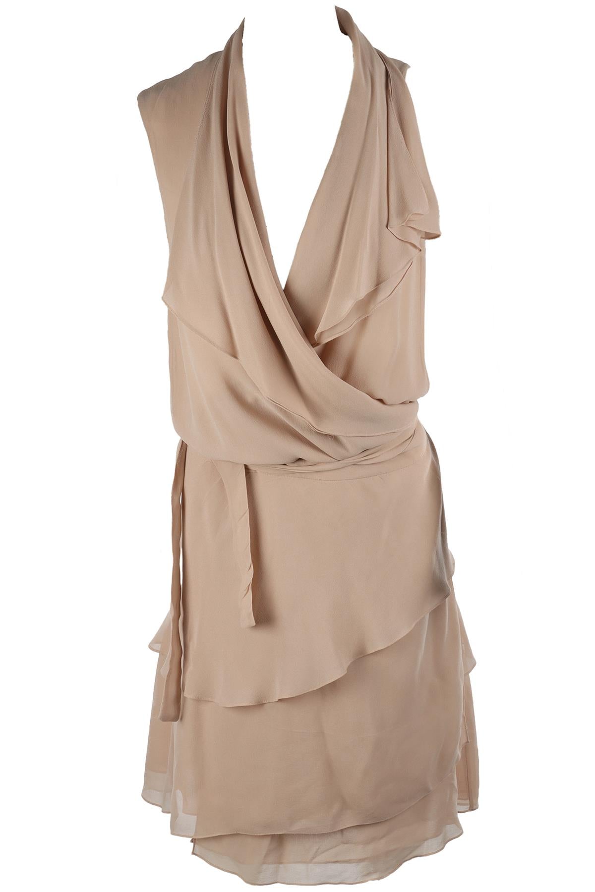 JOSEPH NUDE SILK MIDI DRESS FR 36 UK 8 US 4