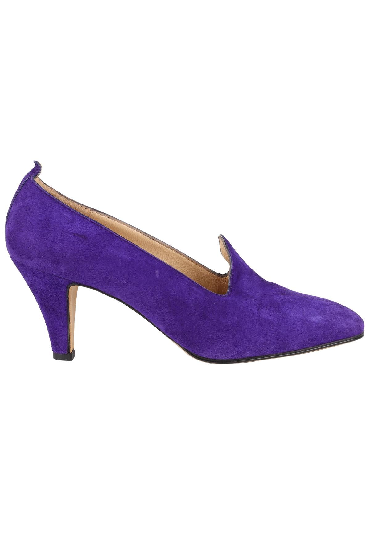 MANOLO BLAHNIK PURPLE VINTAGE SUEDE PUMPS EU 38 UK 5 US 8