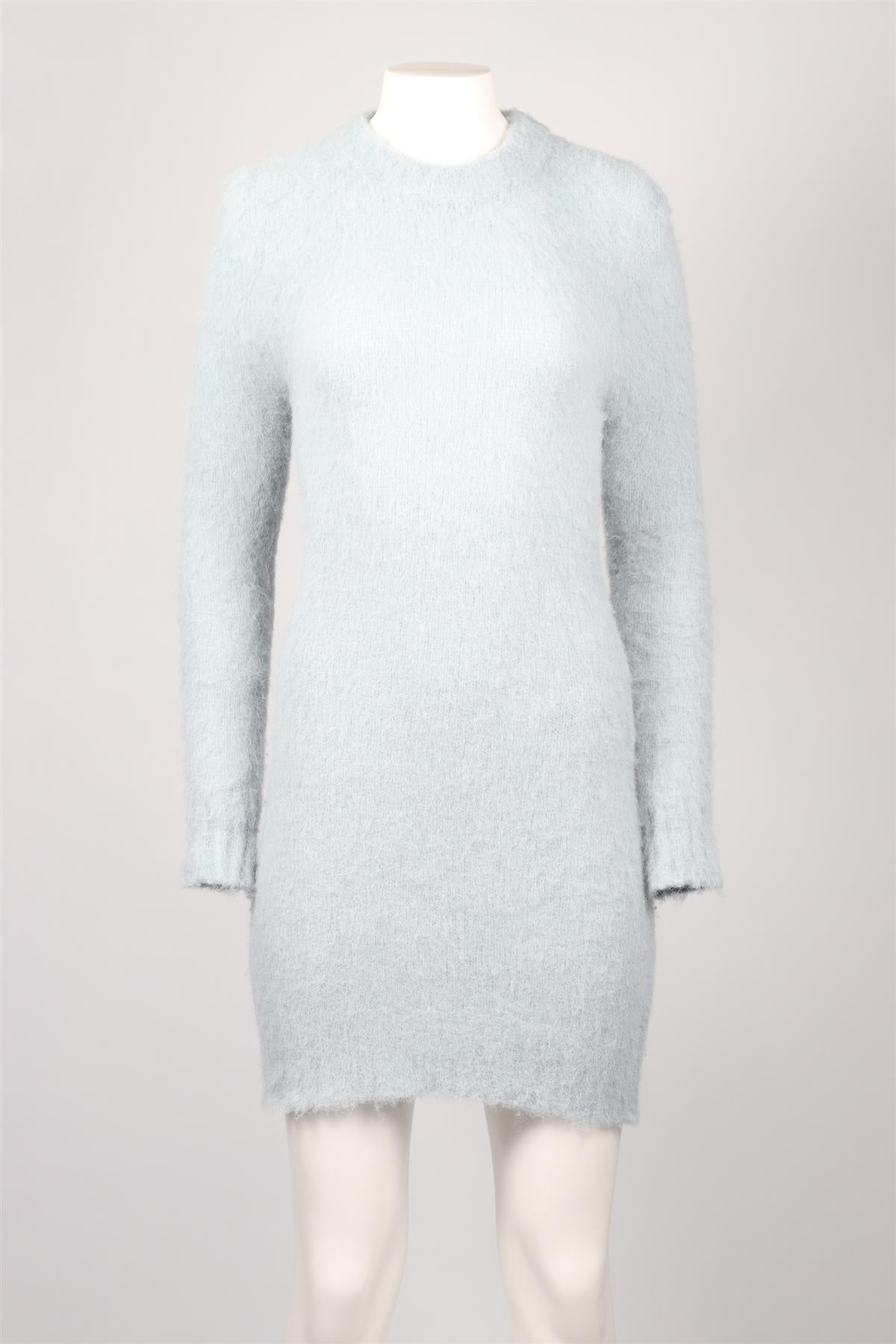 AMI PARIS BLUE ALPACA MINI DRESS MEDIUM