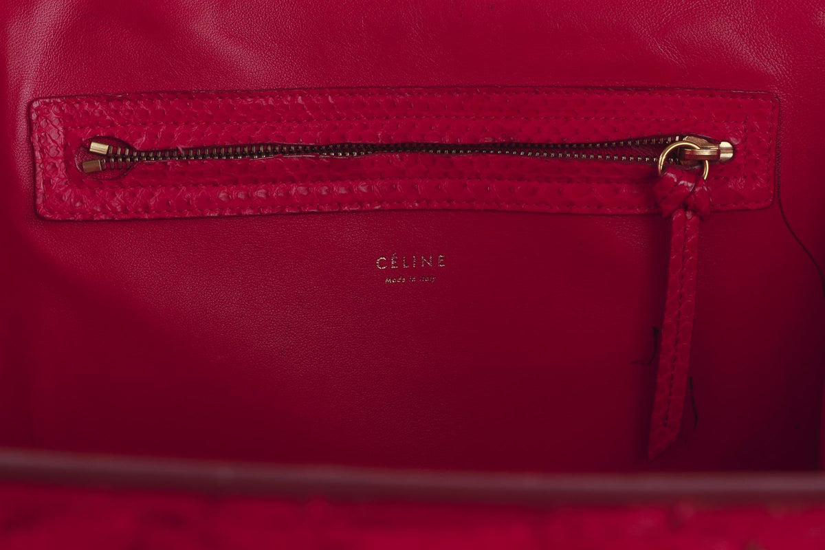 CELINE PINK PHANTOM MEDIUM PYTHON TOTE BAG