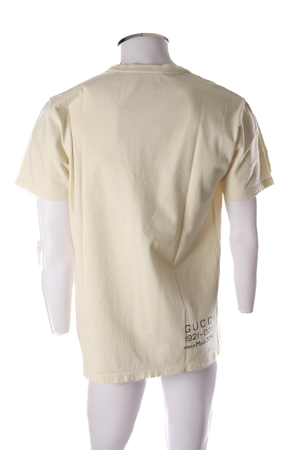 GUCCI CREAM MEN'S COTTON T-SHIRT SMALL