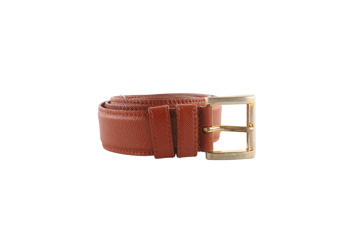 PRADA ORANGE MEN'S LEATHER BELT 85CM