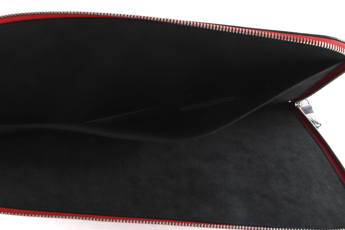 LOUIS VUITTON + SUPREME RED 2017 POCHETTE JOUR GM EPI LEATHER CLUTCH
