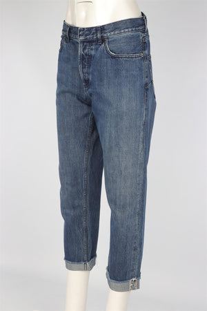 CHRISTIAN DIOR BLUE HIGH RISE STRAIGHT LEG JEANS FR 40 UK 12