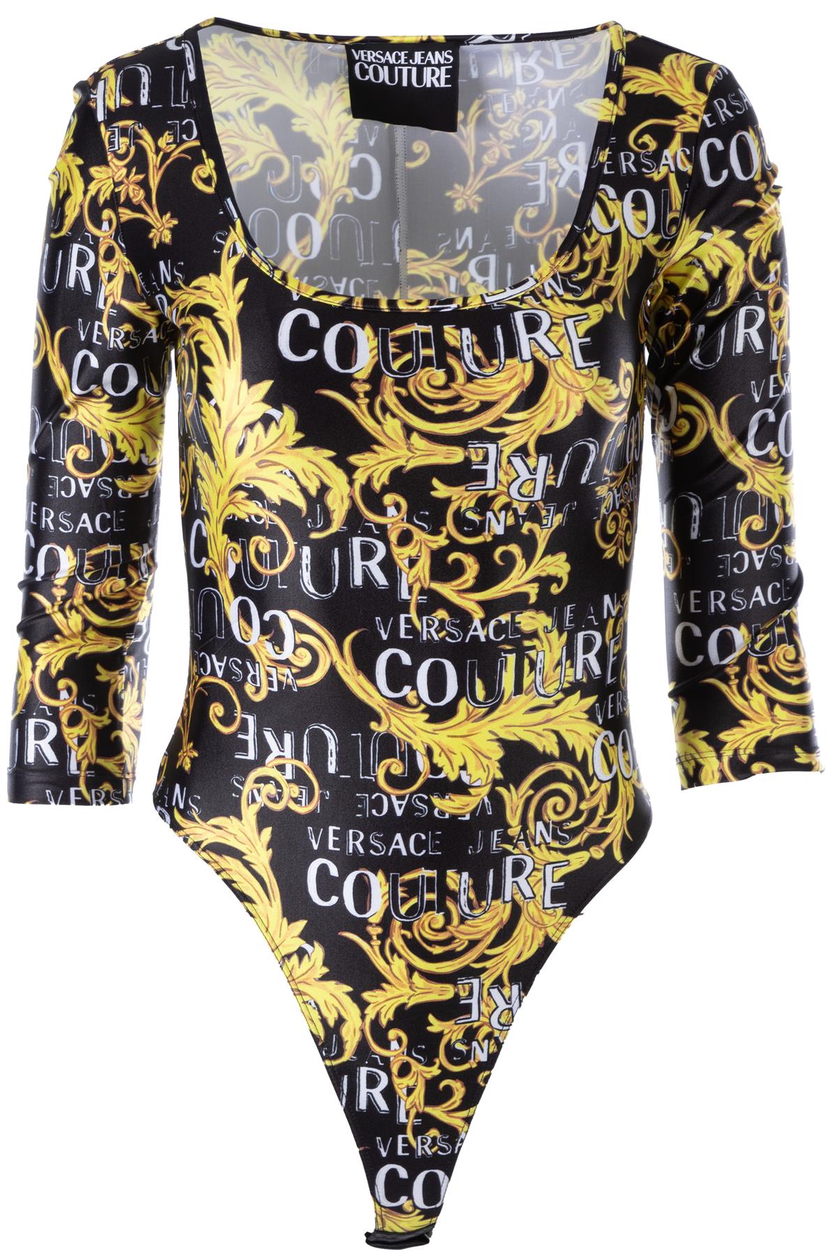 VERSACE JEANS COUTURE BLACK JERSEY BODYSUIT IT 42