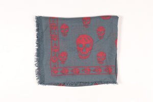 ALEXANDER MCQUEEN BLUE CASHMERE SCARF