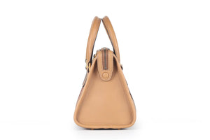 GUCCI TAN DOUBLE G SMALL LEATHER TOTE BAG