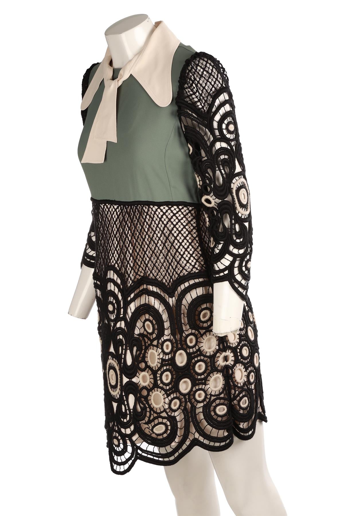 CHLOÉ BLACK CROCHET MINI DRESS FR 38 UK 10