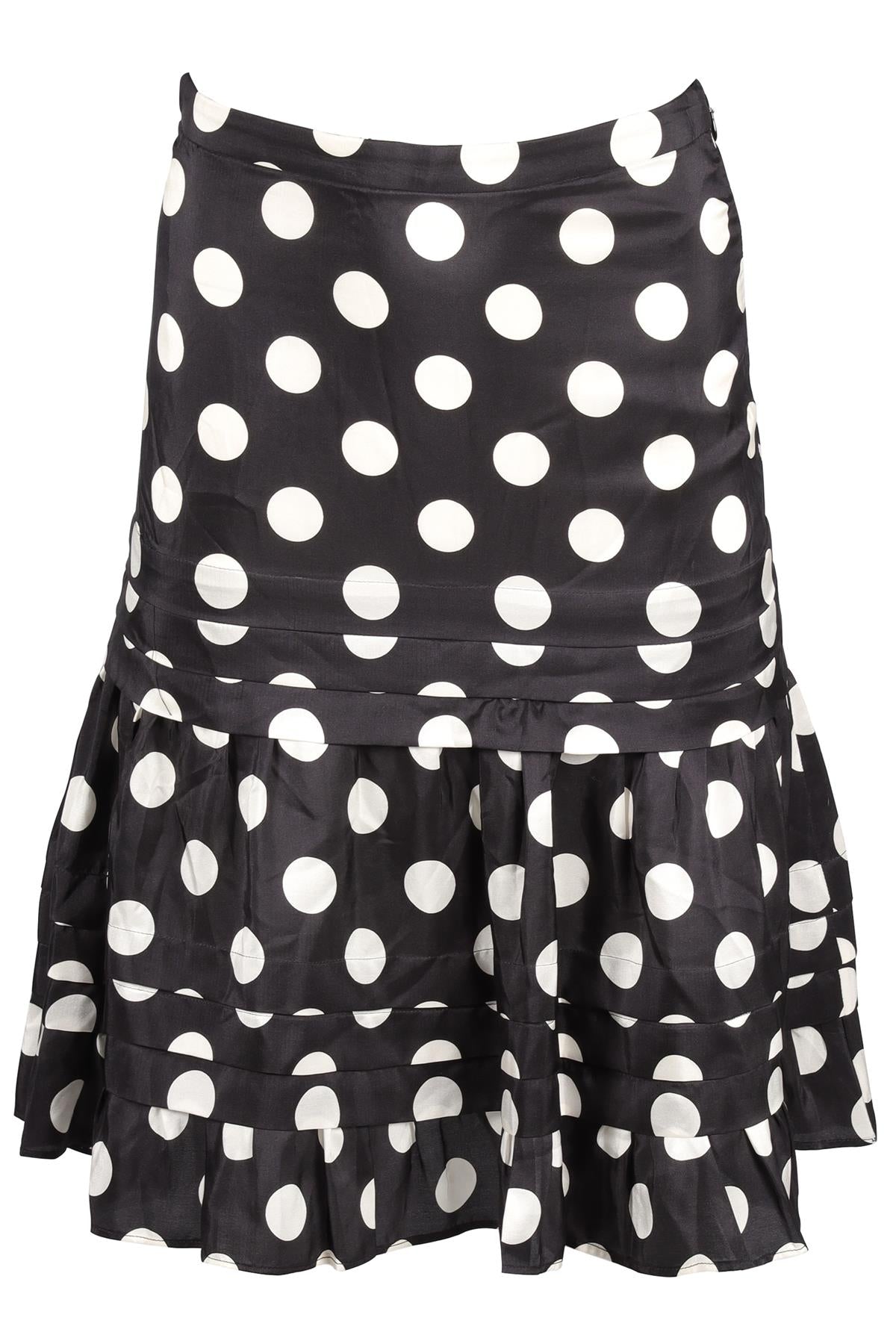 MOSCHINO BLACK SILK MIDI SKIRT IT 44 UK 12