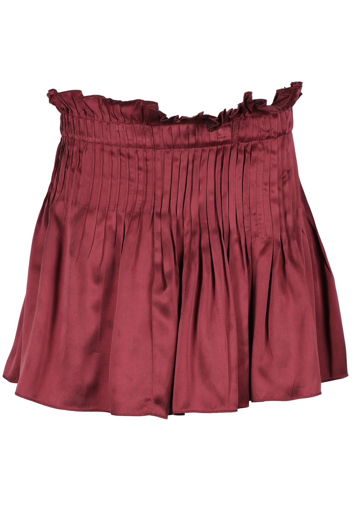 ISABEL MARANT ÉTOILE MAROON SILK MINI SKIRT FR 38 UK 10