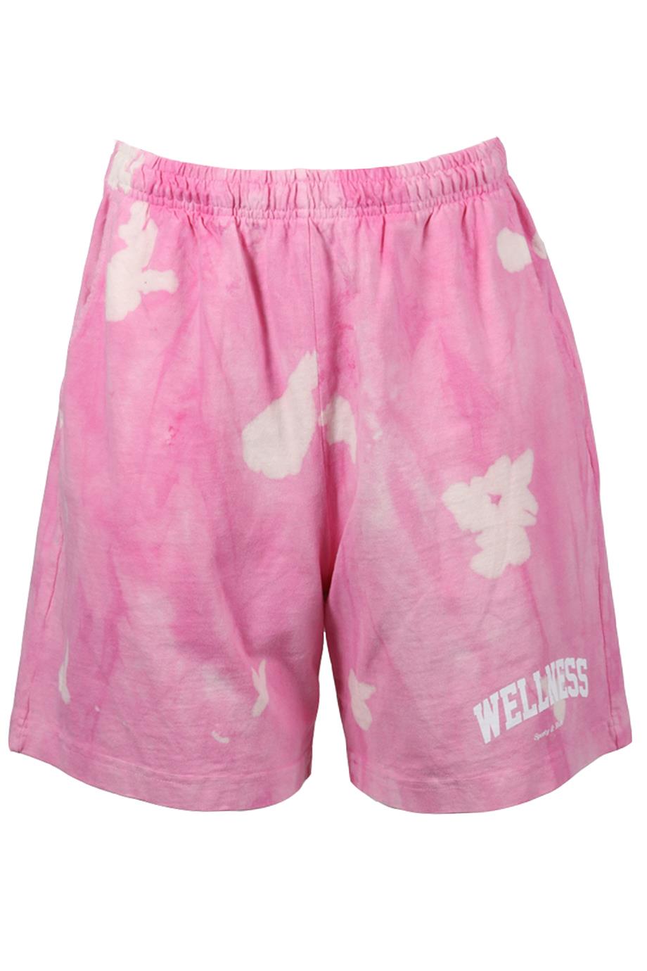 SPORTY AND RICH TIE DYED COTTON SHORTS MEDIUM