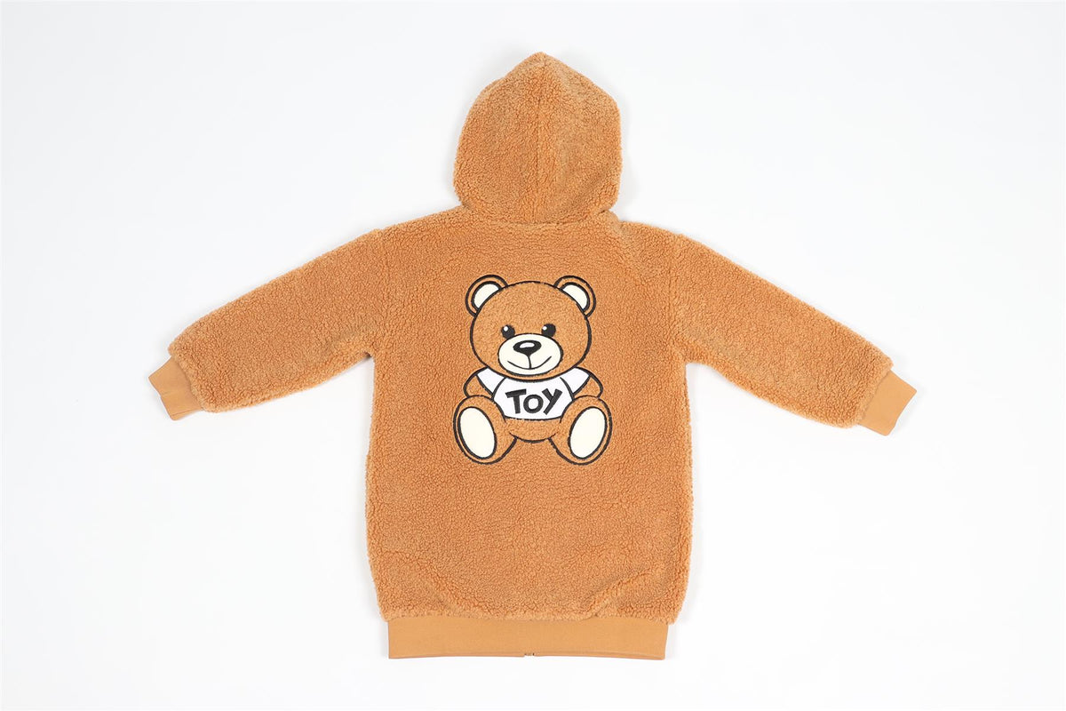 MOSCHINO TAN KIDS GIRLS FLEECE HOODIE 4 YEARS