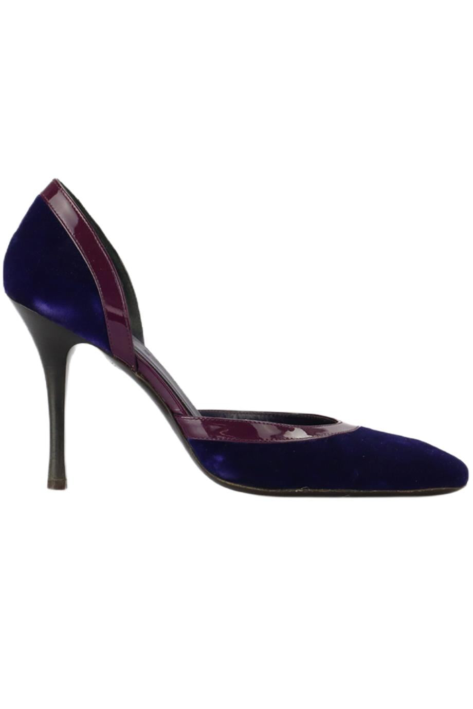 CELINE VELVET AND PATENT LEATHER PUMPS EU 39.5 UK 6.5 US 9.5