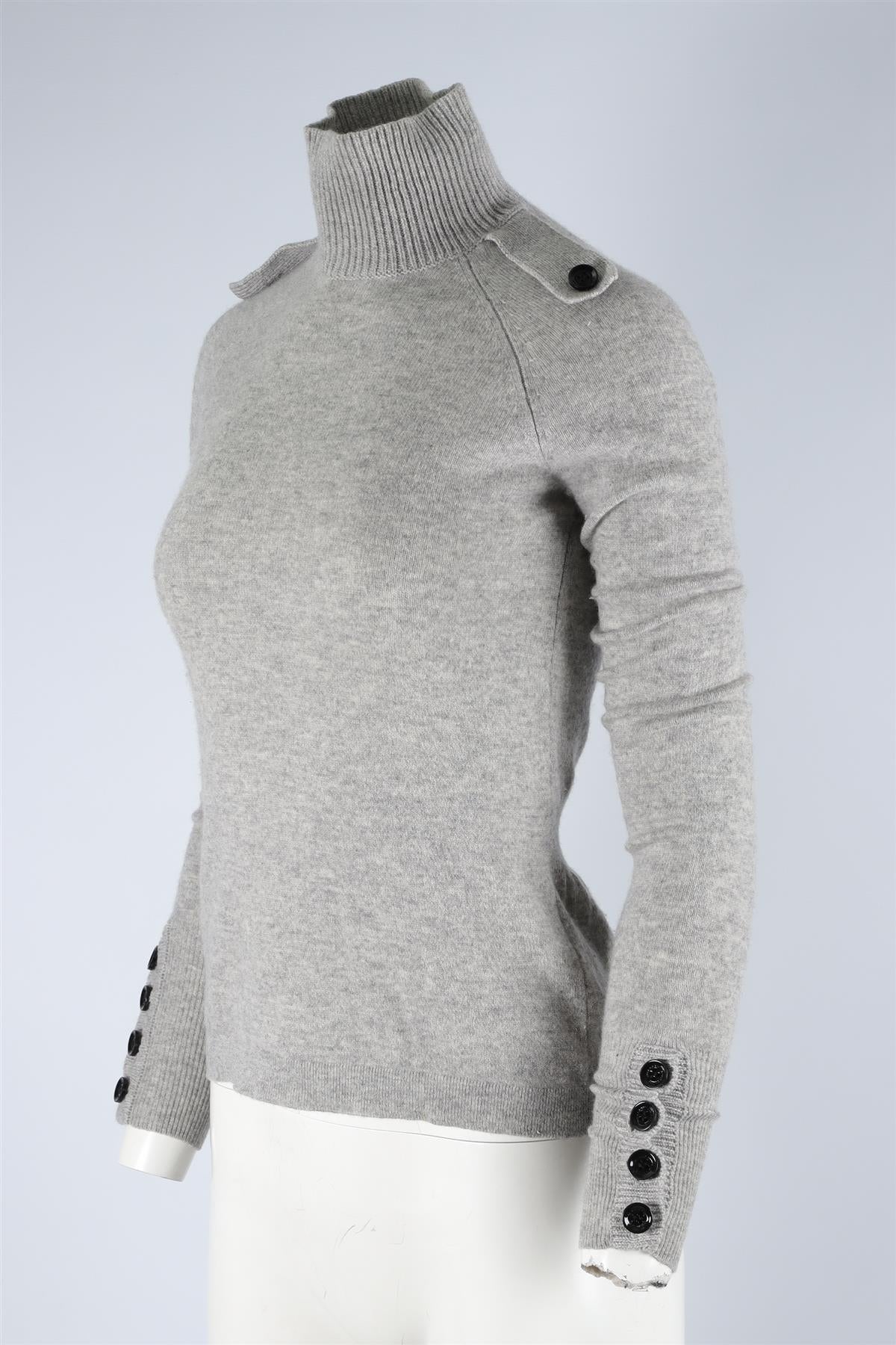 BURBERRY GREY CASHMERE SWEATER XSMALL
