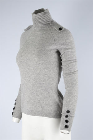 BURBERRY GREY CASHMERE SWEATER XSMALL