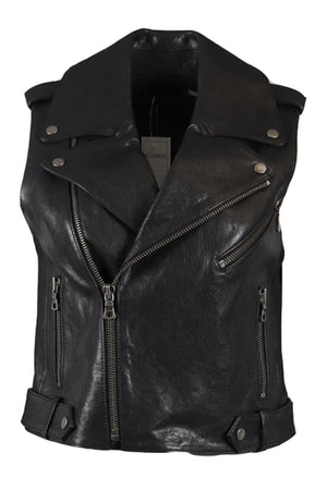 ALICE AND OLIVIA LEATHER GILET SMALL