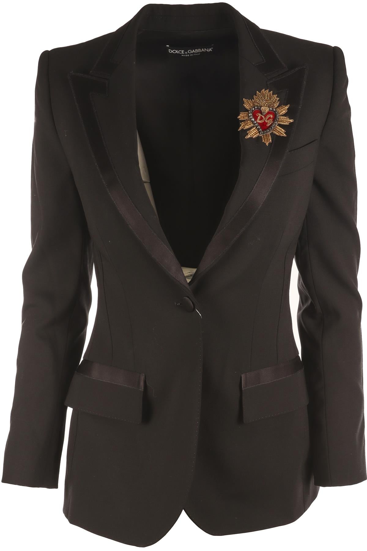DOLCE & GABBANA BLACK WOOL BLAZER IT 38 UK 6