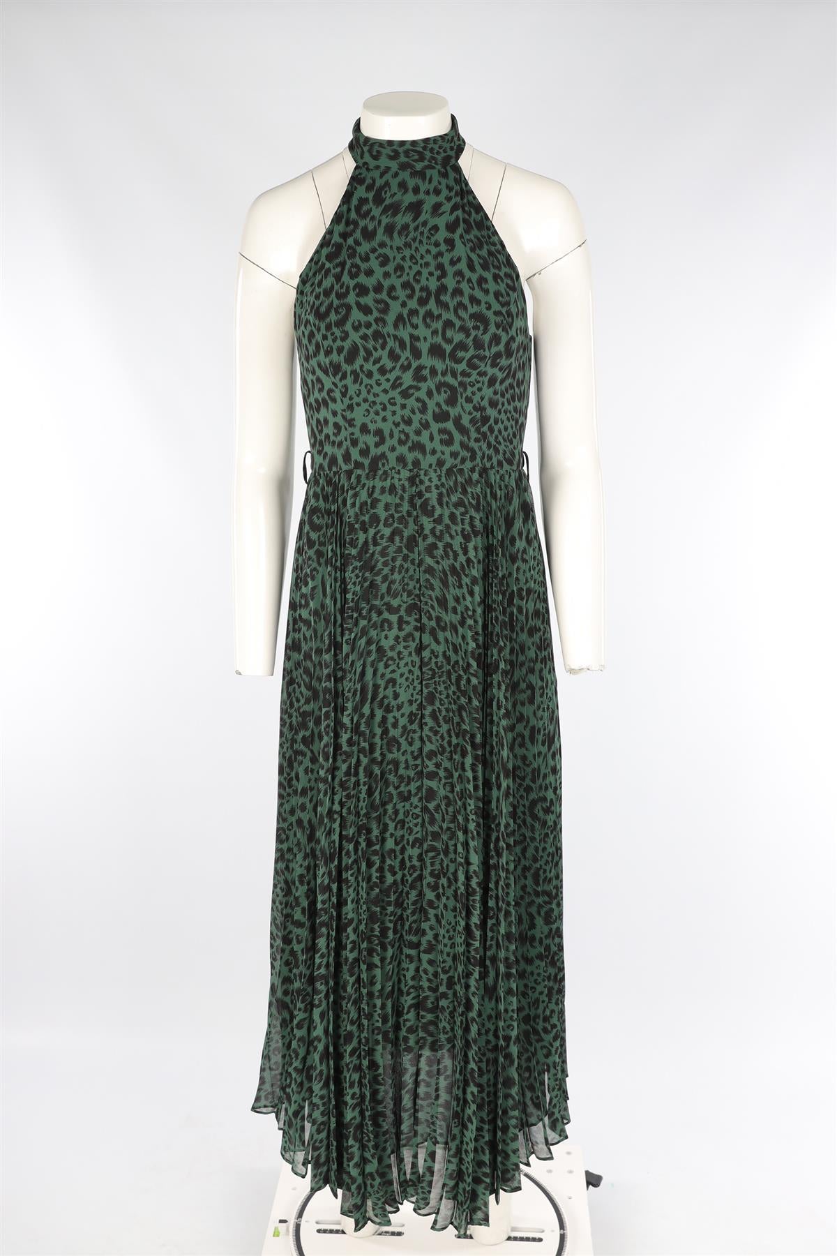 ZIMMERMANN GREEN CHIFFON MAXI DRESS UK 10