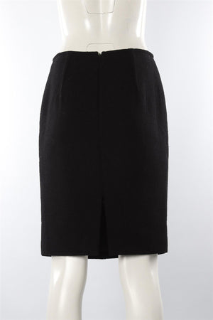 GIAMBATTISTA VALLI BLACK WOOL MIDI SKIRT SMALL