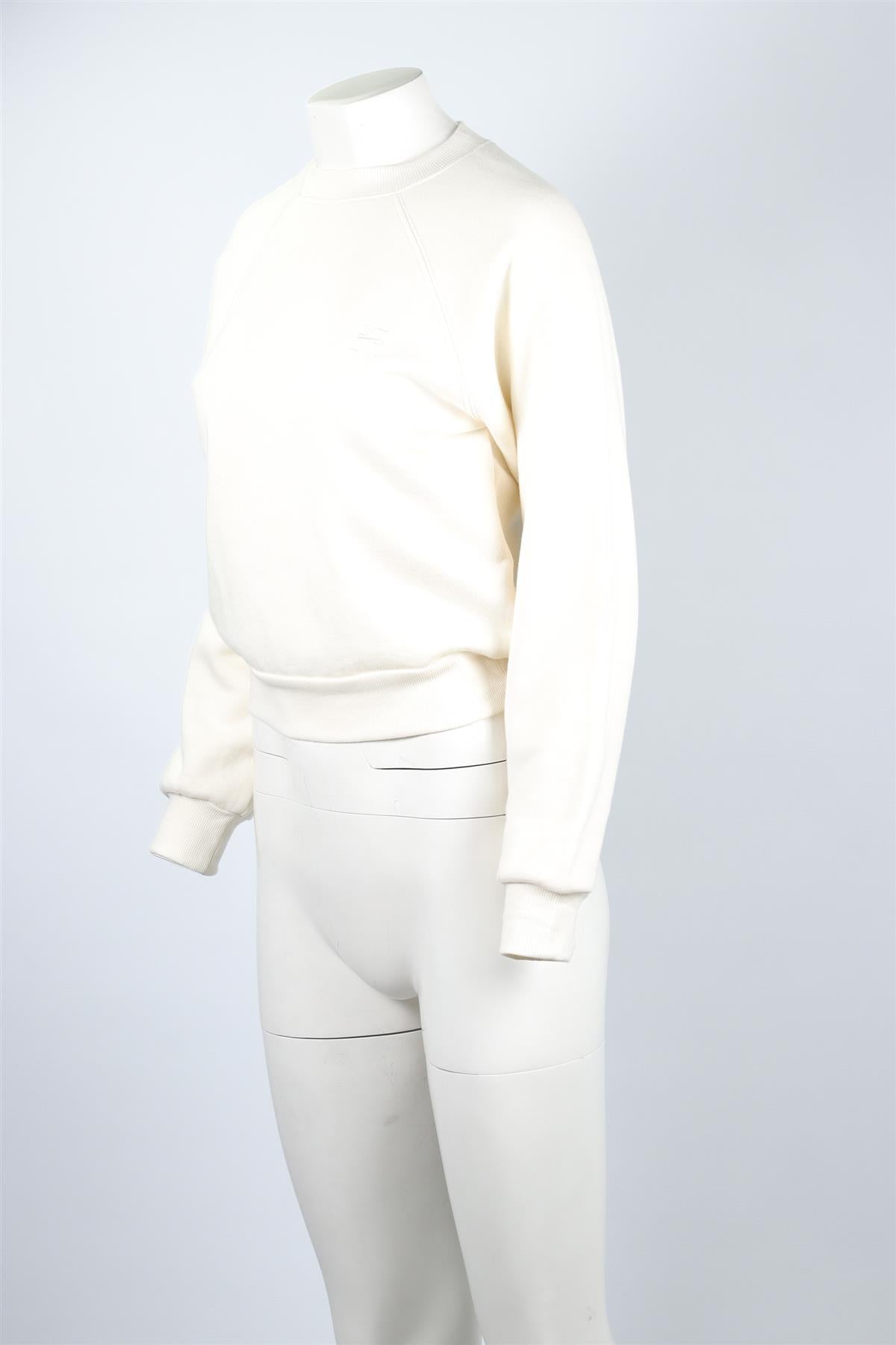ETERNE CREAM COTTON SWEATSHIRT SMALL