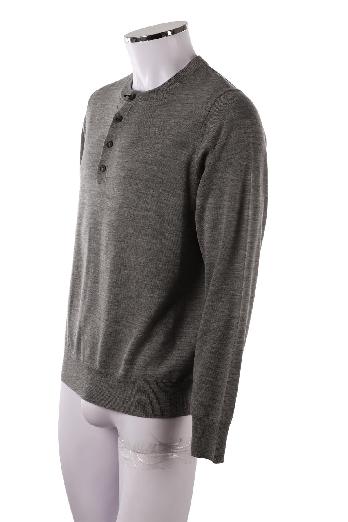 GREY MEN'S WOOL SWEATER