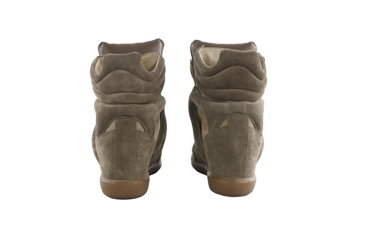Isabel Marant Green Bekett Suede Wedge Sneakers EU 39 UK 6 US 9