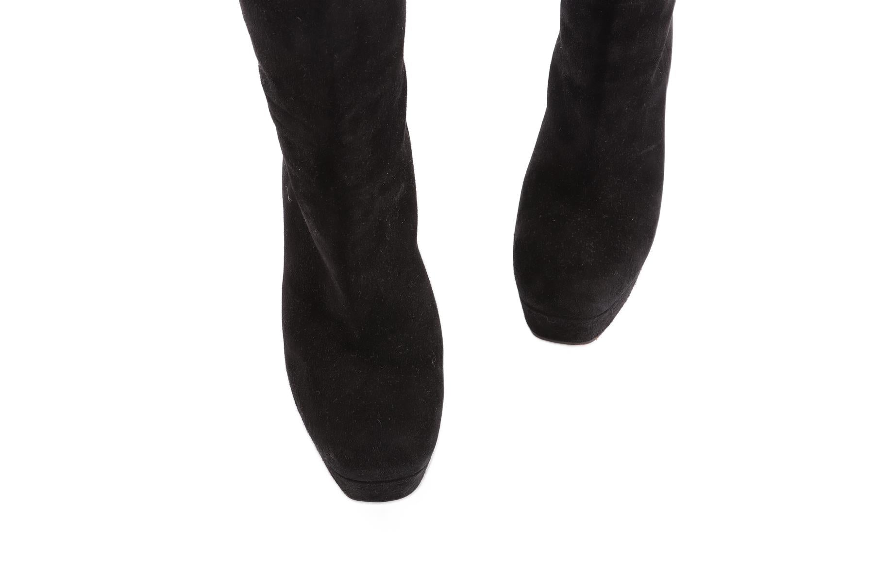 GUCCI BLACK SUEDE KNEE HIGH BOOTS EU 40 UK 7 US 10