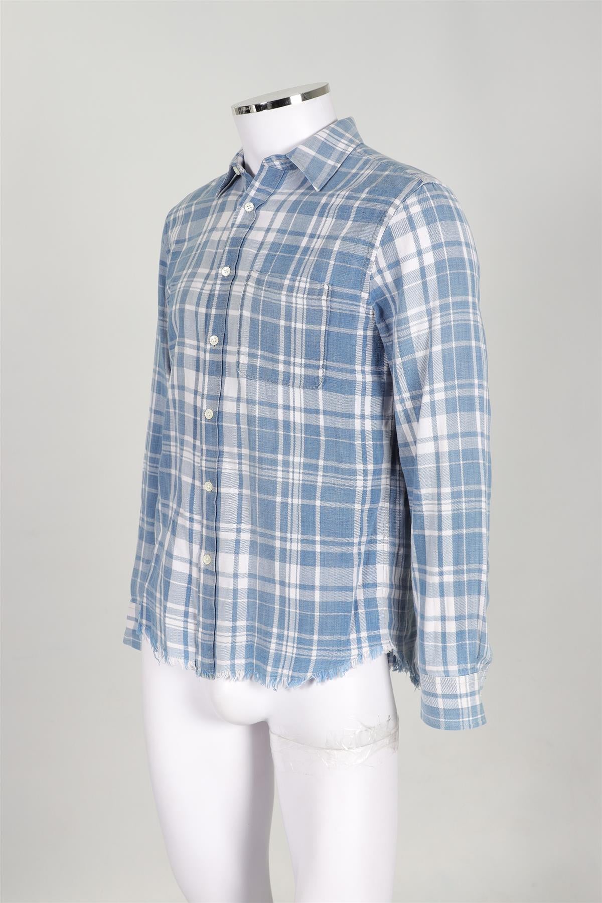 FRAME BLUE MEN'S COTTON SHIRT X-SMALL