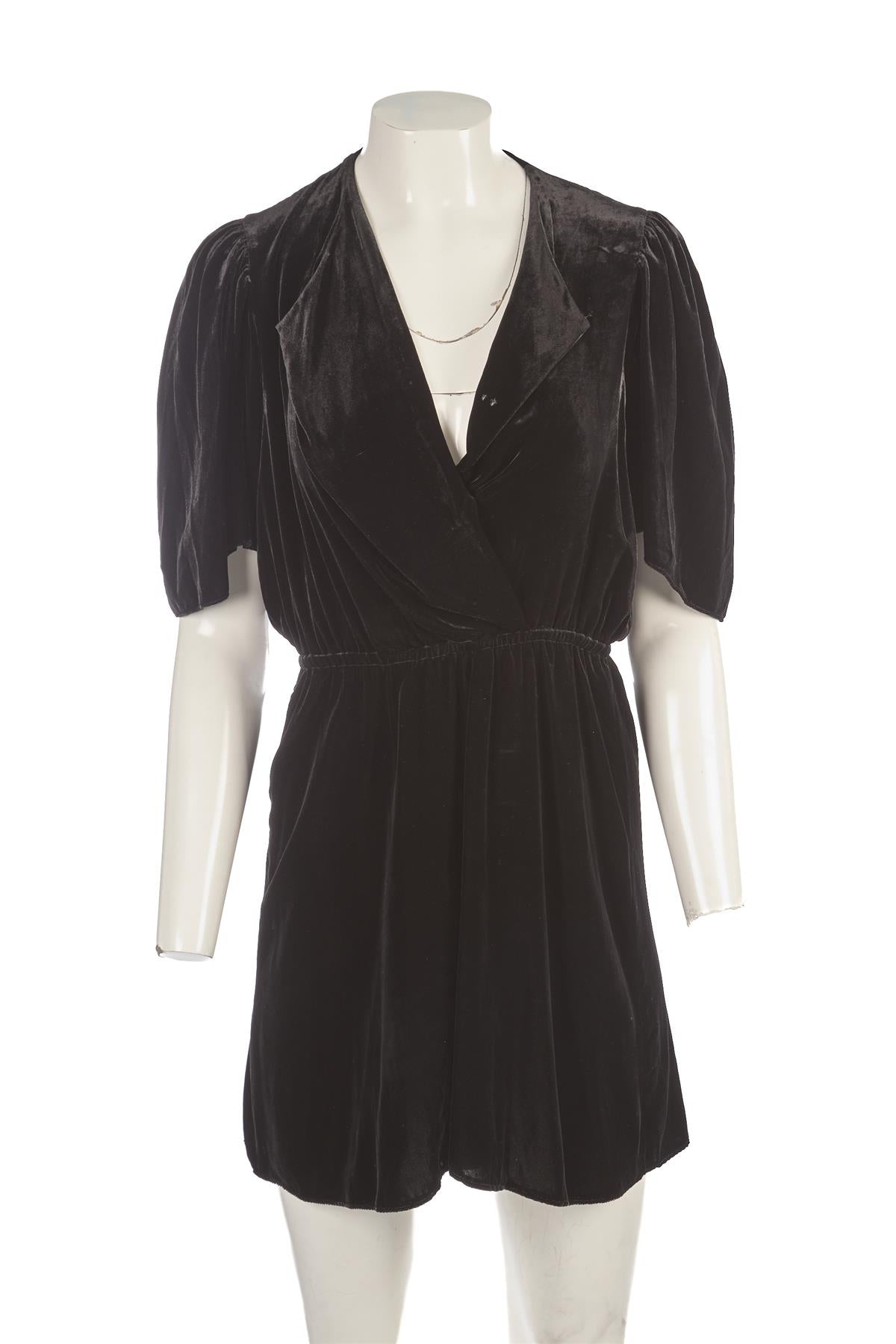 ISABEL MARANT ÉTOILE BLACK VELVET MINI DRESS FR 36 UK 8