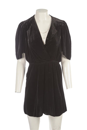ISABEL MARANT ÉTOILE BLACK VELVET MINI DRESS FR 36 UK 8