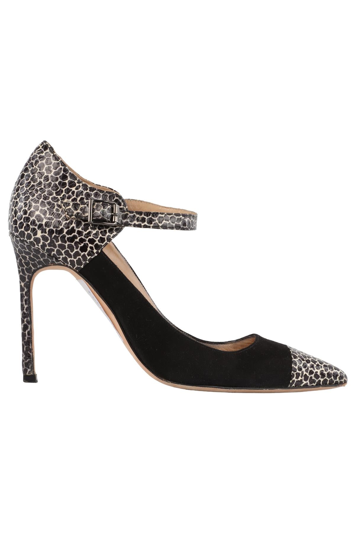 MANOLO BLAHNIK BLACK SUEDE PUMPS EU 37.5 UK 4.5 US 7.5