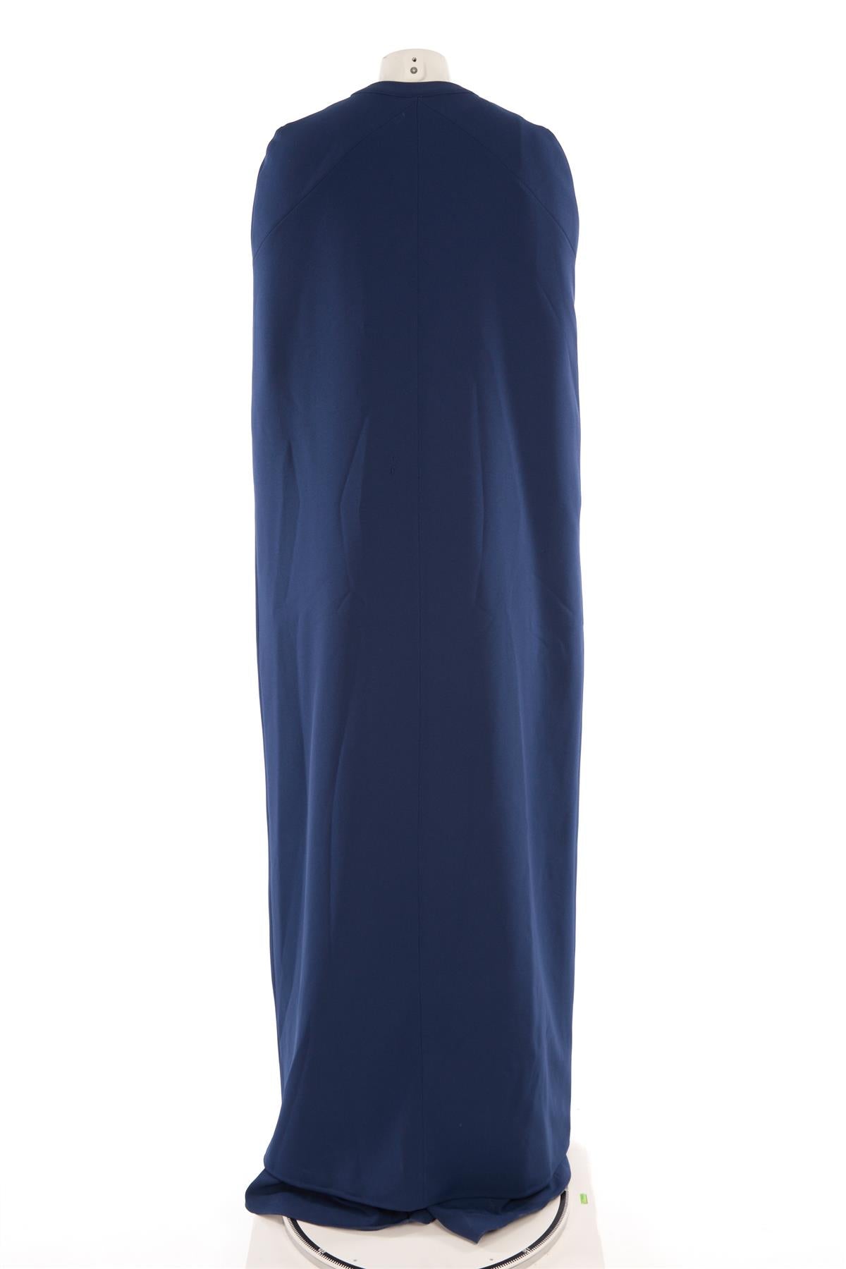 SAFIYAA NAVY CREPE MAXI DRESS AND CAPE FR 40 UK 12