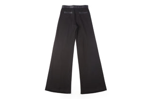 CHANEL BLACK 2005 CREPE WIDE LEG PANTS FR 34 UK 6