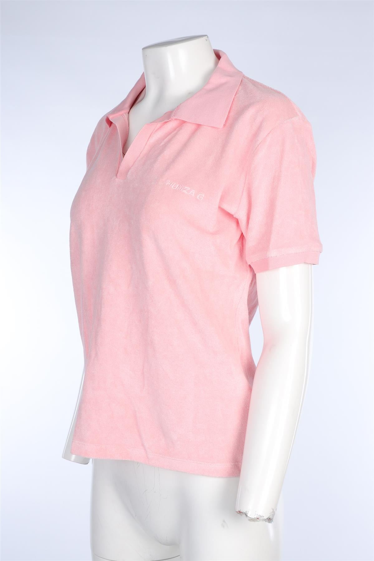 HUNZA G PINK POLO TOP MEDIUM