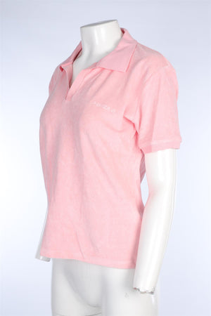 HUNZA G PINK POLO TOP MEDIUM