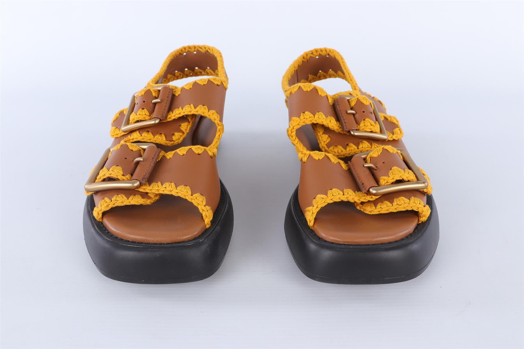 TOD'S BROWN LEATHER SANDALS EU 38 UK 5