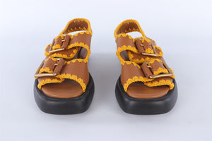 TOD'S BROWN LEATHER SANDALS EU 38 UK 5