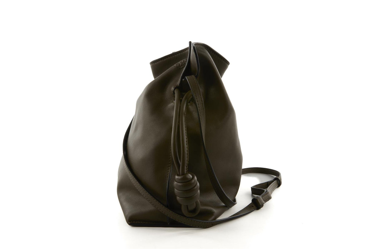 LOEWE KHAKI FLAMENCO MEDIUM LEATHER CLUTCH
