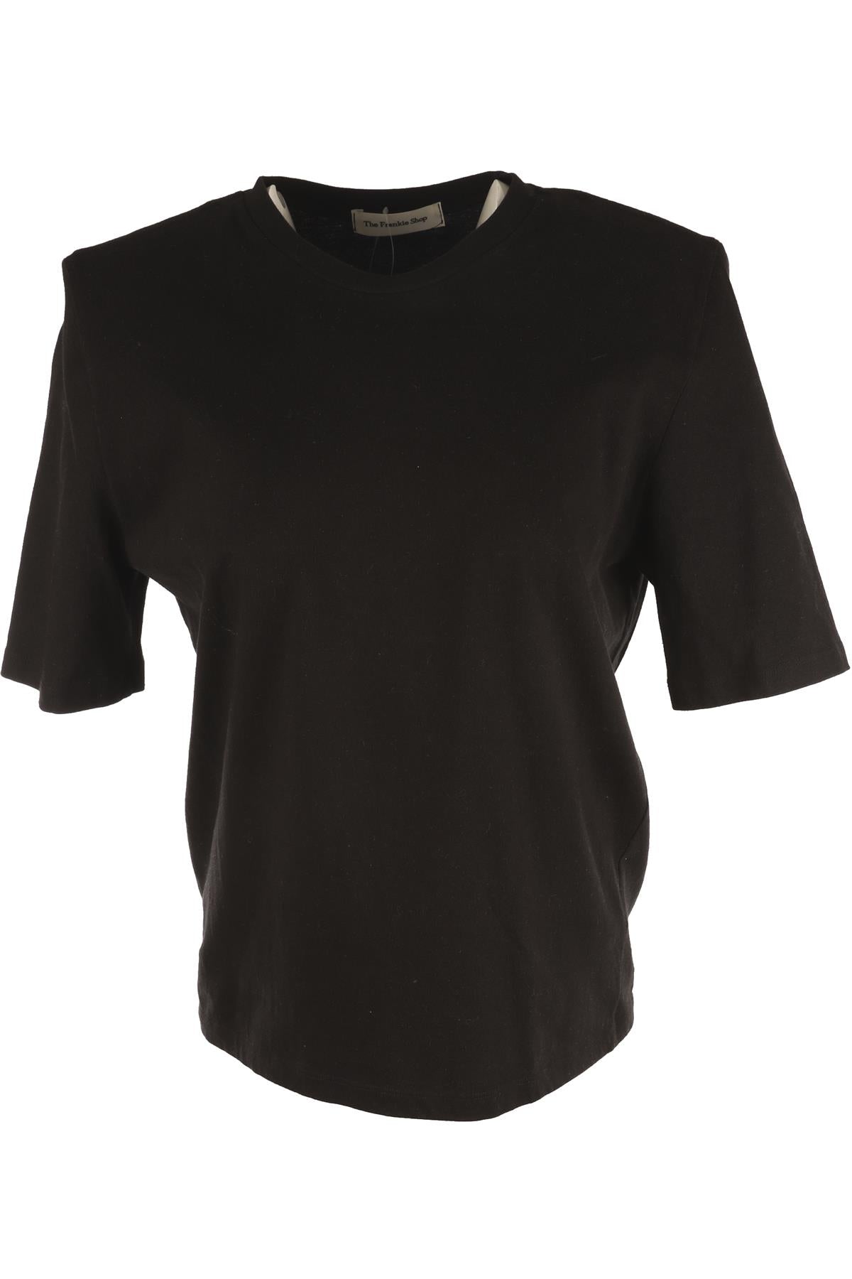 THE FRANKIE SHOP BLACK COTTON T-SHIRT SMALL
