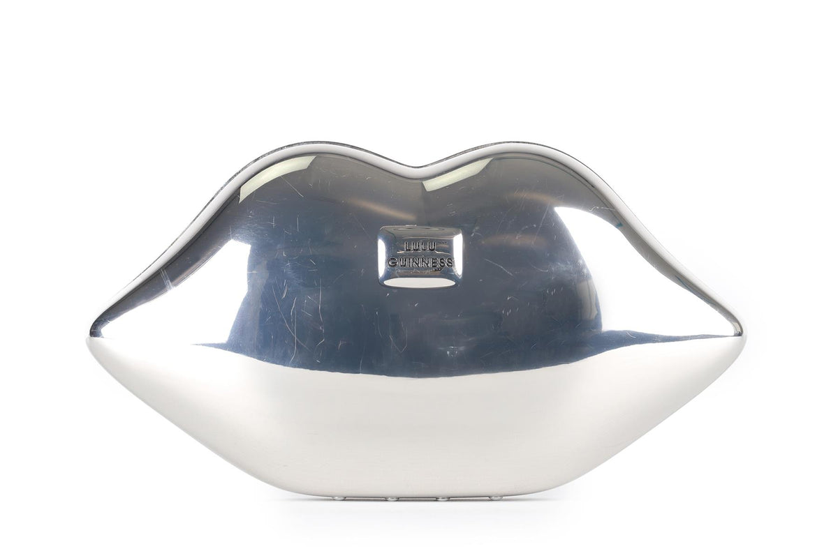 LULU GUINNESS SILVER LIPS CLUTCH